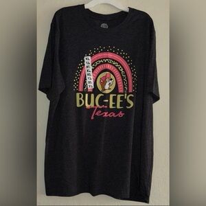 NWT Buc-ee's Gray Leopard Pink Rainbow Graphic Tee